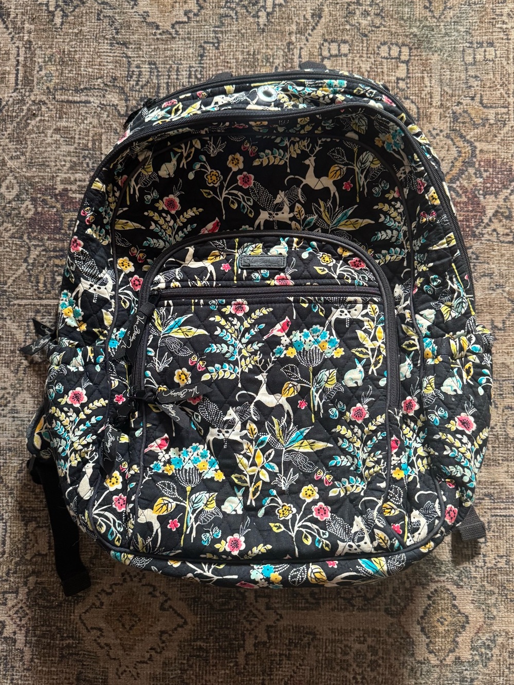 VERA BRADLEY XL Campus Backpack Retired Winter Palace Pattern